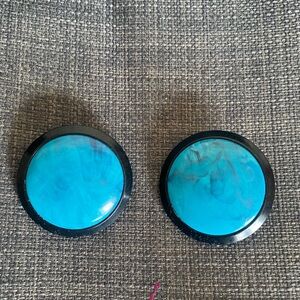 Blue and Black Round Vintage 80’s earrings